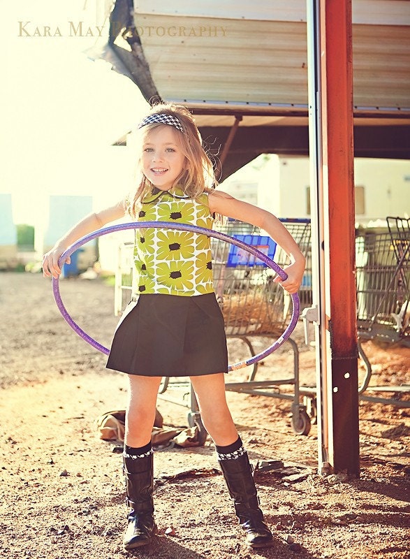 Retro 1970s Style Hula Hoop pleated dress-children clothing-girls dresses