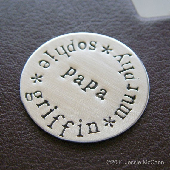 Custom Golf Marker - Personalized Hand Stamped Sterling Silver Golf Marker - Perfect Gift for Father's day