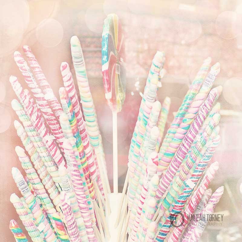 Lollipop Food Photography, pastel candy pink baby nursery print, carnival photo, magical, surreal, dreamy home decor - 8x8
