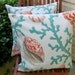 Two Coral Sea Shell Branch Pillow Covers 18 x 18 Beach Decor made with Indoor/Outdoor & Eco Friendly Fabrics Ready to Ship
