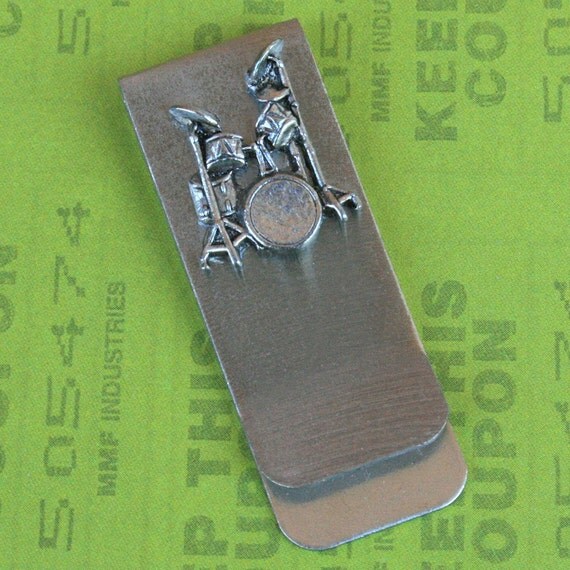 Money / Card Clip - Drum Set, Small