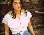 80s Vintage Pastel Paint Blouse SALE