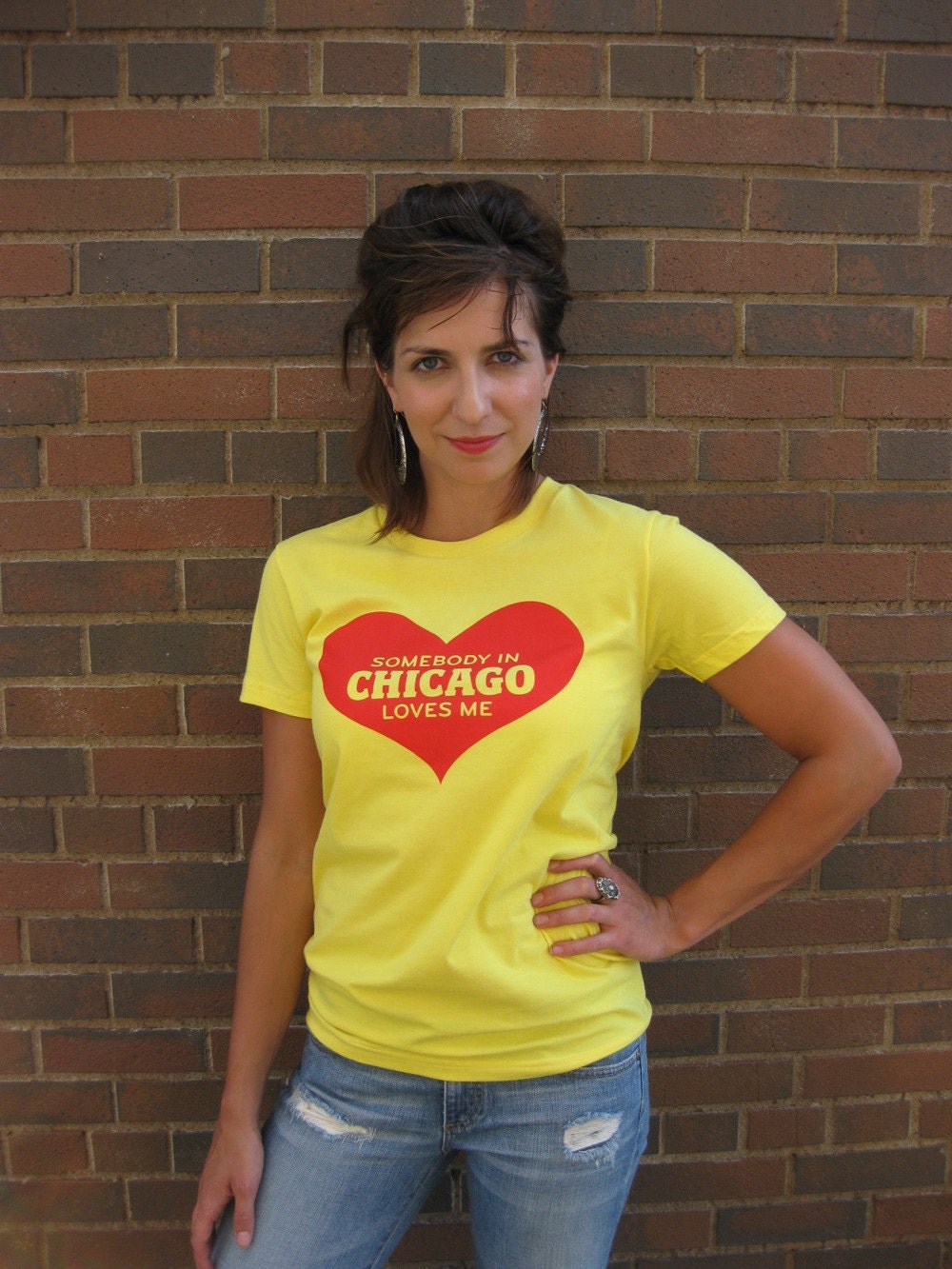 SALE- Women's Large: Somebody in Chicago Loves Me