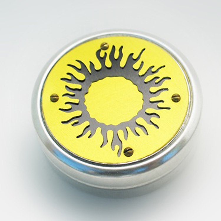 Metal Pillbox / Tin / Container with Anodized Aluminum Design - Sun Eclipse