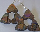 Geometric Earrings Lambda polymer clay and stirling silver