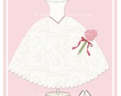 Digital elements - Wedding Dress and accessories PNG for invites, wedding, scrapbooking, birthday - personal and commercial