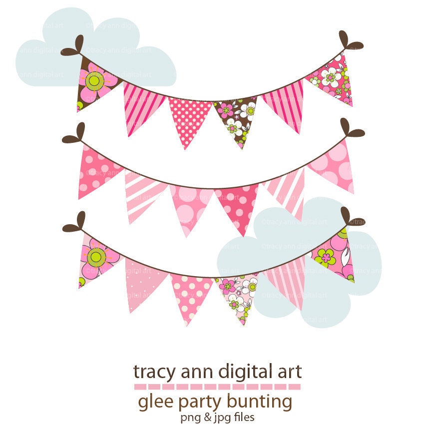 Bunting Clip art - Pink and