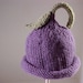 Plum Pixie Hat Knitted NB to 24 mo sizes Photography Prop