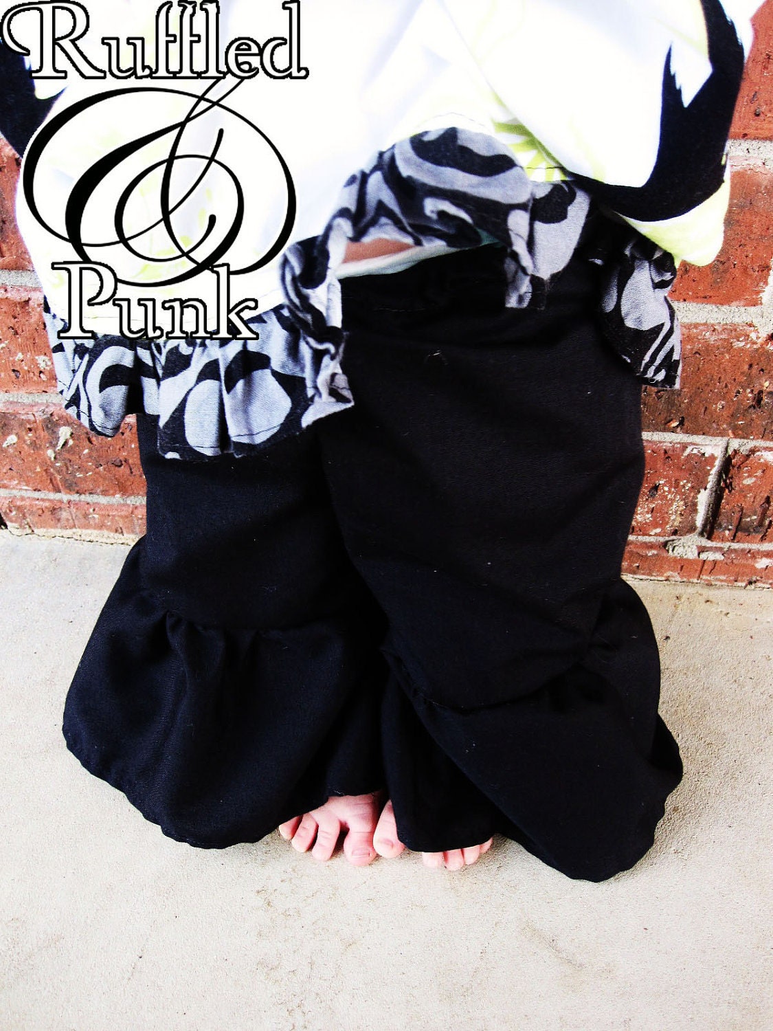Ruffle Pants, Ruffled Pants, Basic Black, Childrens Clothing, all sizes up to 2T