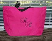Monogrammed Canvas Tote. Great bridesmaids gifts.