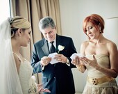 Wedding Handkerchiefs Set of 2 personalized Handkerchiefs.  You pick color of stitch out and saying.