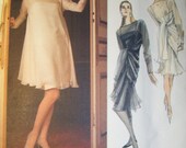 Karl Lagerfeld Paris Original Dress and Overdress Vogue 2407 Pattern, Size, 8, 10, Bust, 31.5, 32.5, UNCUT