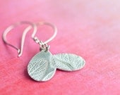 swing, fine silver earrings, pmc, precious metal clay