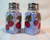 Hand Painted Cherry Salt and Pepper Shakers 