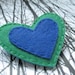 Have a Heart Brooch Grass Green and Royal Blue