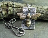 Bee Pendant Sterling Silver and Brass - Bee My Honey