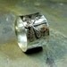 Sterling Silver Dragonfly Ring Wide Band Nature Jewelry art noveau brass insect  - Enchanted Dragonfly