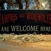 Wood Sign Vampires Werewolves Welcome Wall Decor Painted Plaque