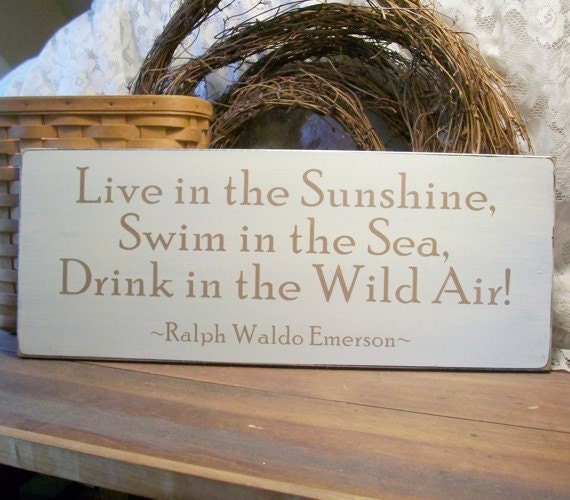 Live in the Sunshine Wood Sign Beach Wall Decor