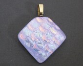 Pastel Purple Pendant, Dichroic Pendant, Violet Pendant, Easter Jewelry, Etsy Jewelry, Large Gold Bail - Berryville - 3499 -2