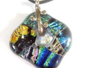 Contemporary Necklace, Dichroic Pendant, Fused Glass Jewelry, Etsy Fashion - Spell-Breaker - 3652 -2