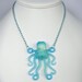 Steampunk Dramatic Blue Glow in the Dark Octopus Necklace Cthulhu Tentacles by Velvet Mechanism