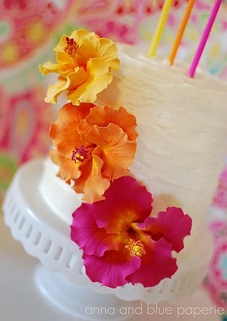 Couture Clay - Made to Order Clay Hibiscus Cake Flowers (as seen on Hostess with the Mostess Blog)