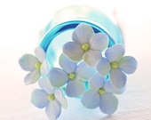 Made to Order - Light Blue Hydrangea Hair Flowers Set of 6