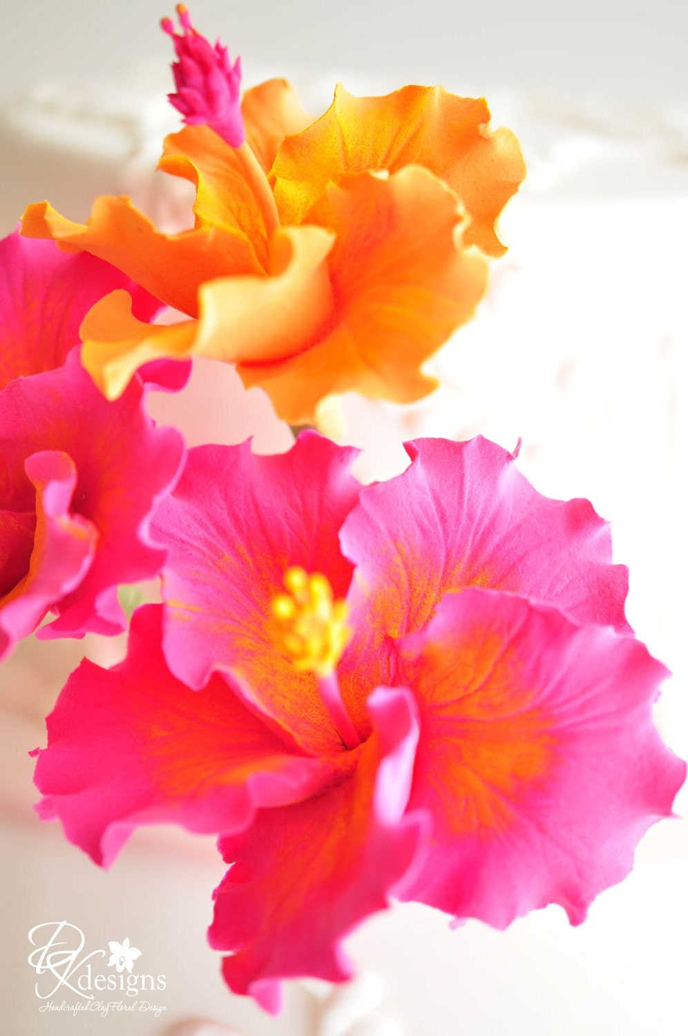 Couture Clay - Made to Order Clay Hibiscus Cake Flowers (as seen on Hostess with the Mostess Blog)