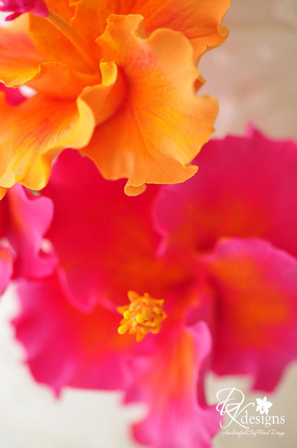 Couture Clay - Made to Order Clay Hibiscus Cake Flowers (as seen on Hostess with the Mostess Blog)