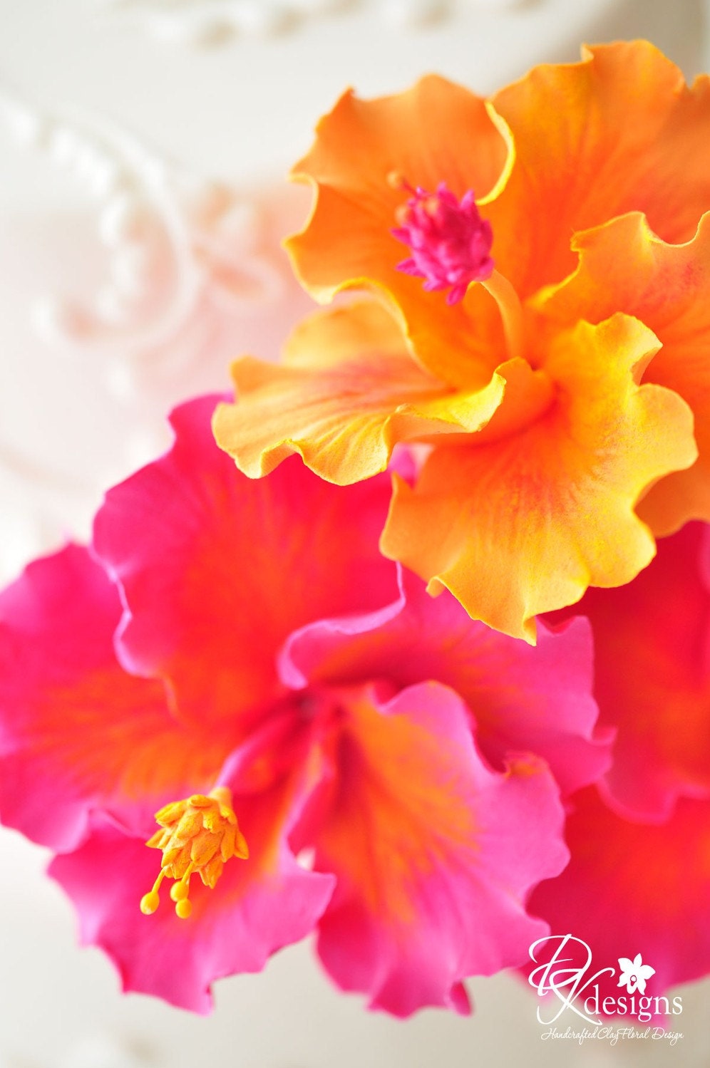 Couture Clay - Made to Order Clay Hibiscus Cake Flowers (as seen on Hostess with the Mostess Blog)