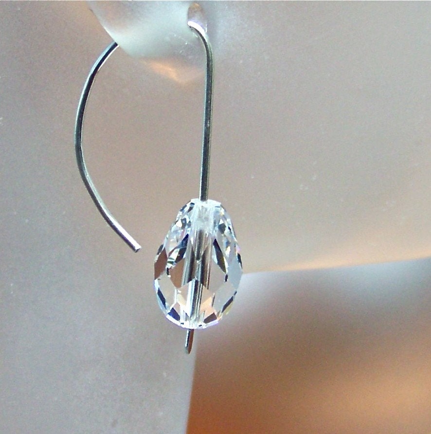 Clear Rock Crystal Quartz Gemstone & Argentium Sterling Silver
