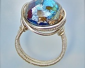 Blue Palladium & Argentium Sterling Silver Ring