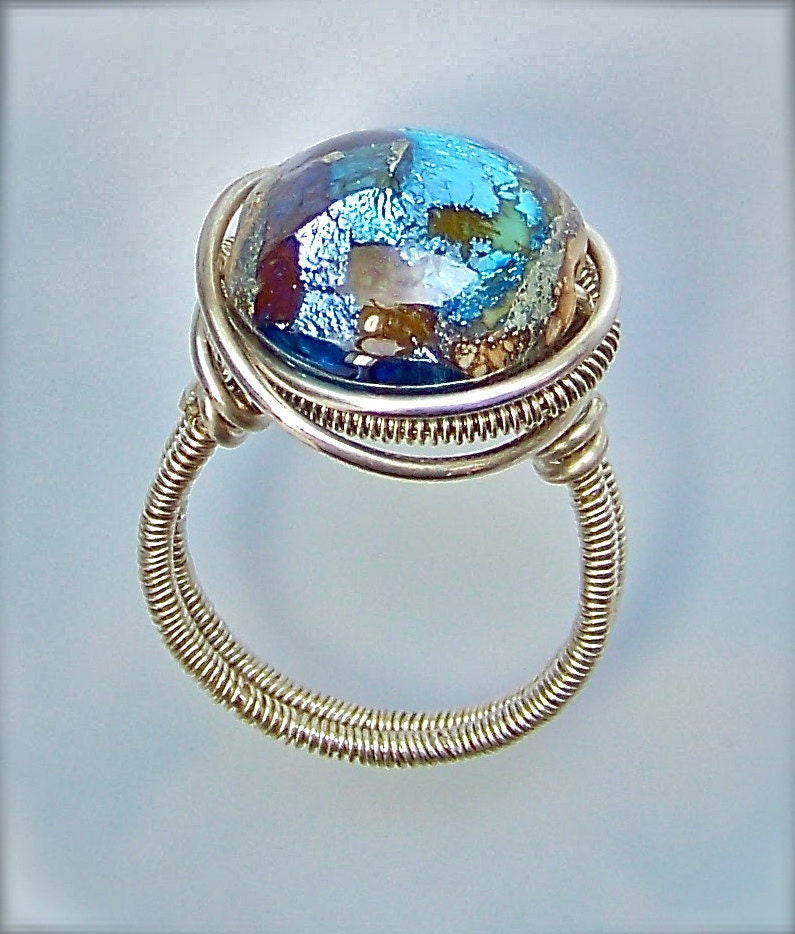 Blue Palladium & Argentium Sterling Silver Ring