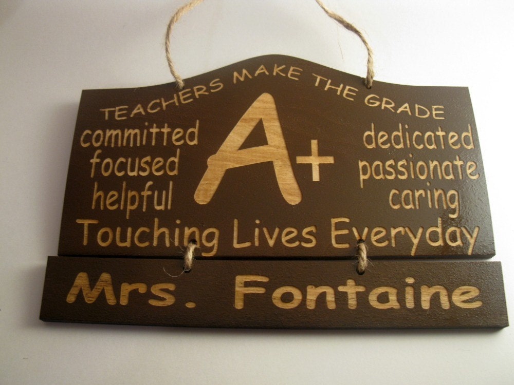 Personalized Wooden Teacher  Wall Hanging