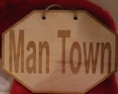 Personalized Wooden Man Town Sign