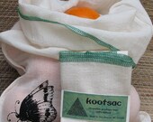 Reusable natural cotton produce bag - screenprinted butterfly - food market