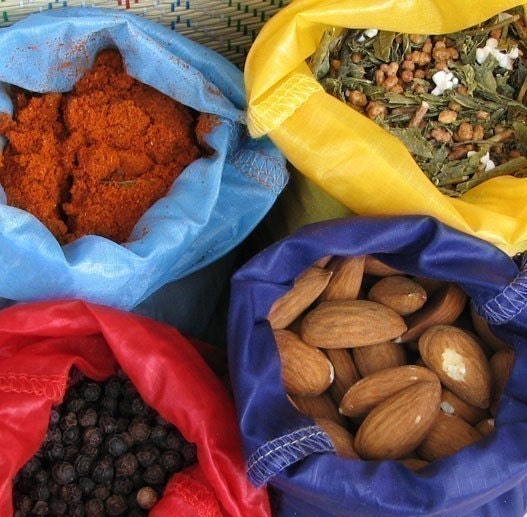 Bulk food spice herb reusable nylon bags - Mixed Spice - set of 4