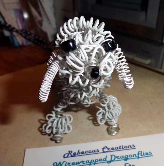 Sale - BFF Gift - Poodle - a medium  Wire Wrapped  dog - number 14