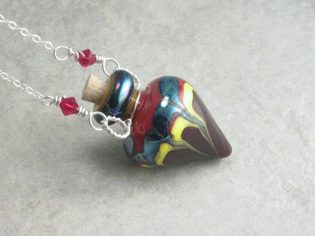 Sale --- Lampwork Poison Bottle Necklace