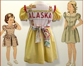 Little Miss Alaska - 1940's style prairie dress - girl's size 5