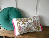 vintage mod floral velvet towel pillow cover 12x16