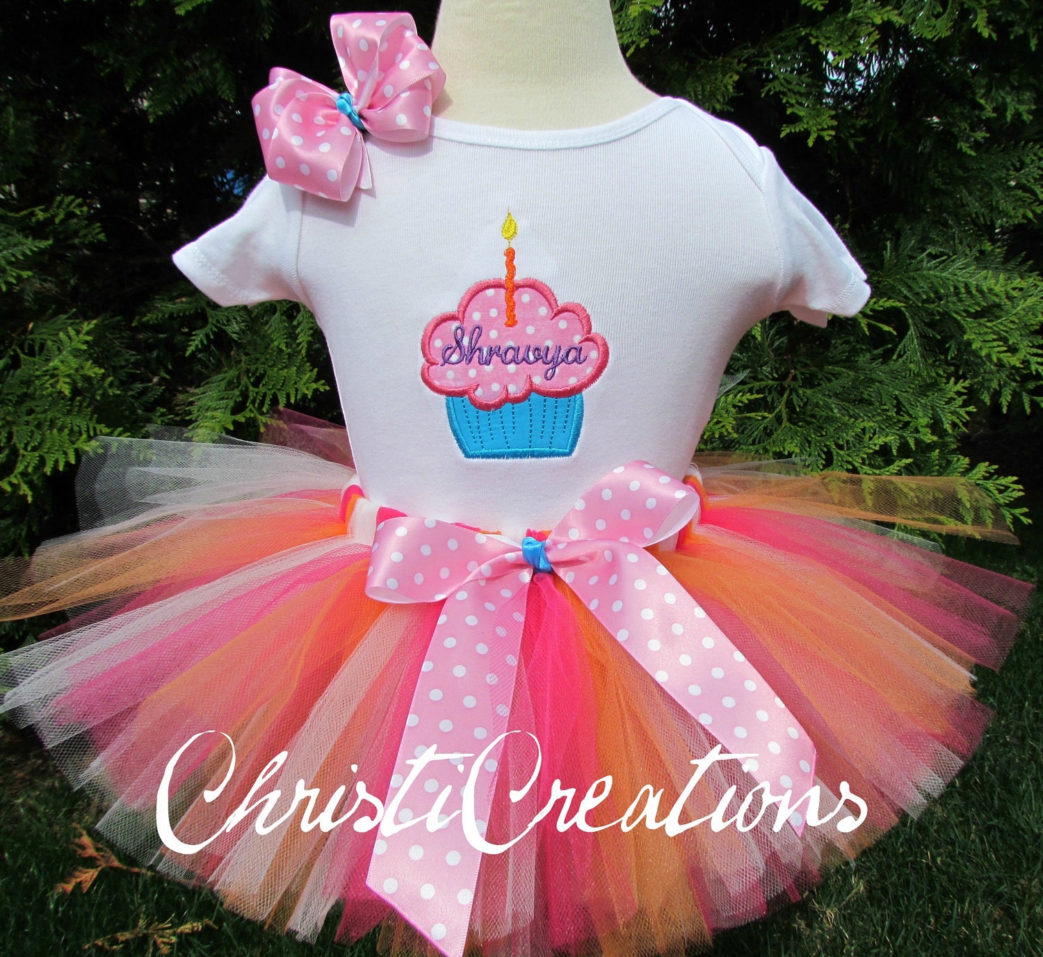 1st Birthday Custom Boutique Birthday Tutu and Cupcake Shirt Set  Custom created for You