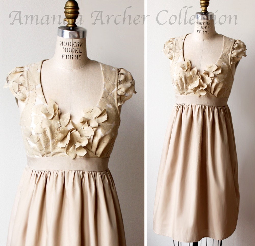 Enchantment Dress, Beige Lace, Made to Order