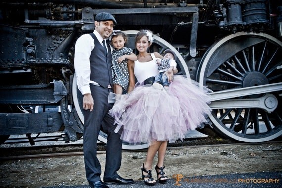 Womens Small Shabby Chic Pink Cocktail Length Tutu Perfect for Weddings and Portraits