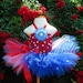 Patriotic Pageant Tutu Costume  Baby to 2T in Red White and Blue