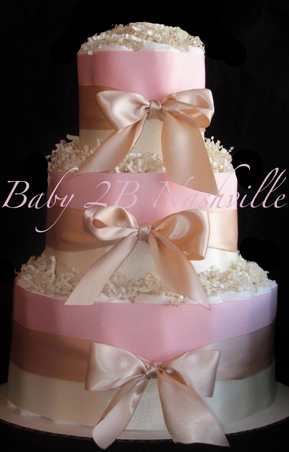 Blush Baby Shower Decorations Package includes 6 newborn tutus, flower clips, headbands, diaper cake made to match your colors