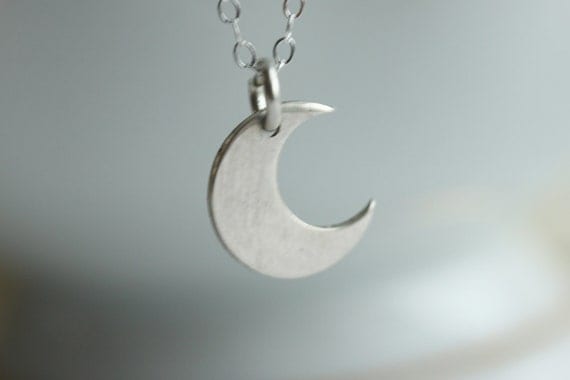 Cresecent Moon Necklace - Sterling Silver Small Charm Necklace - Simple Everyday Jewelry - Fine Sterling Silver Chain