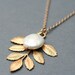 Woodland Gold Leaf Necklace, Coin Pearl Necklace