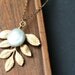 Woodland Gold Leaf Necklace, Coin Pearl Necklace